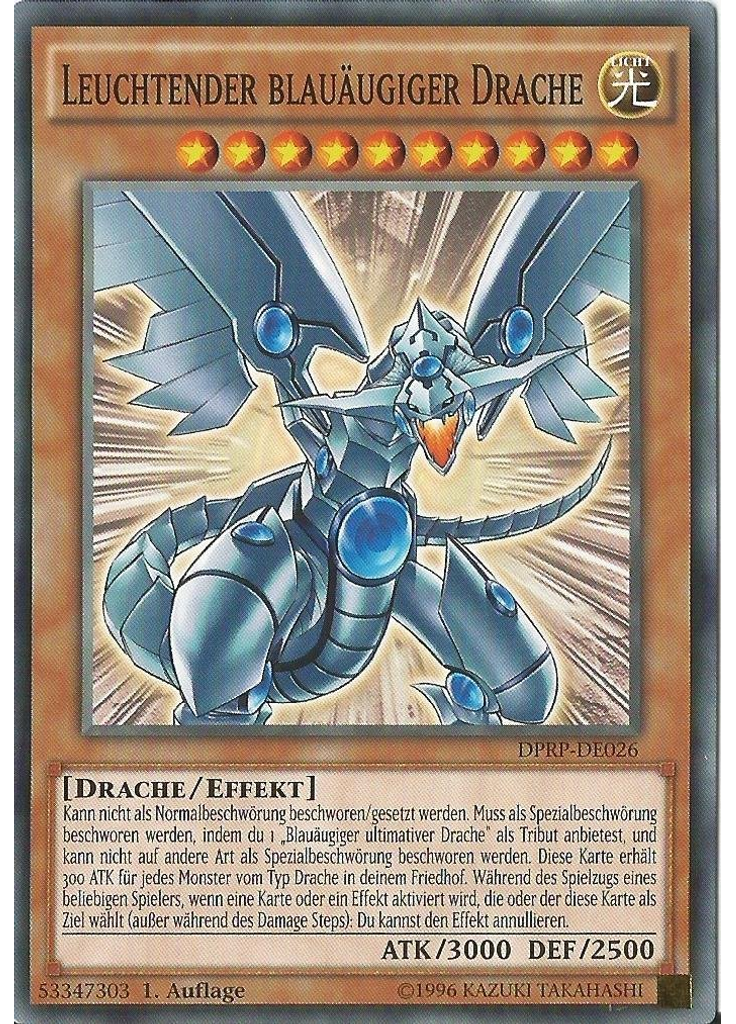 Leuchtender blauäugiger Drache