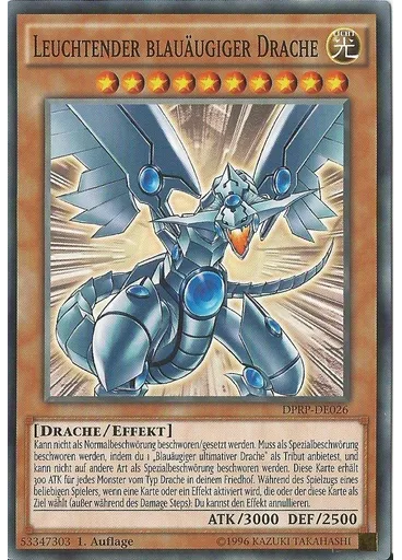 Leuchtender blauäugiger Drache