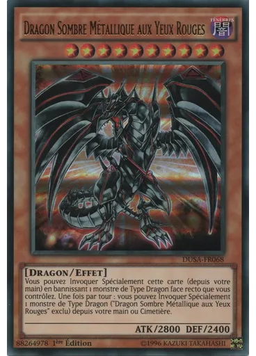 Dragon Sombre Métallique aux Yeux Rouges