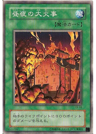 昼夜の大火事