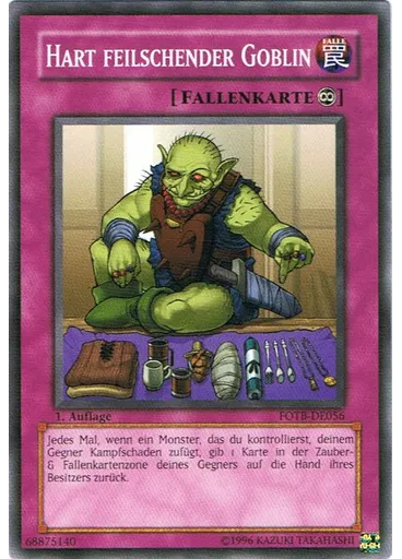 Hart feilschender Goblin