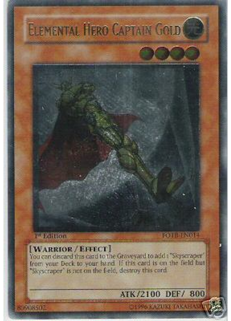 Elemental HERO Captain Gold (Ultimate Rare 1st Edition)