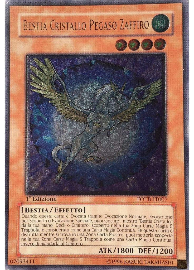 Bestia Cristallo Pegaso Zaffiro (Ultimate Rare 1st Edition)
