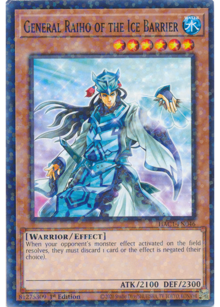 General Raiho of the Ice Barrier (Duel Terminal Normal Parallel Rare 1st Edition)