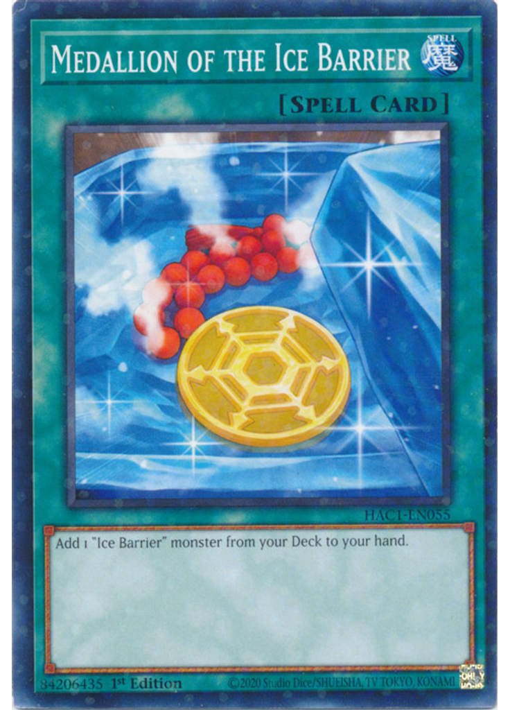 Medallion of the Ice Barrier (Duel Terminal Normal Parallel Rare 1st Edition)