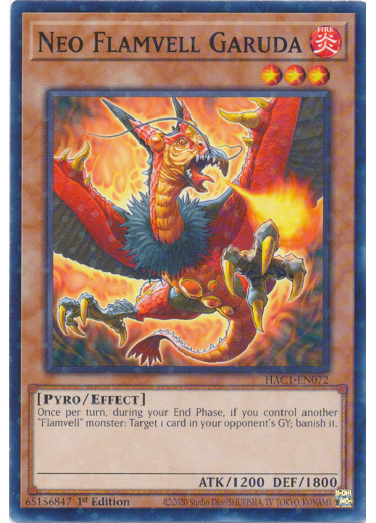 Neo Flamvell Garuda (Duel Terminal Normal Parallel Rare 1st Edition)