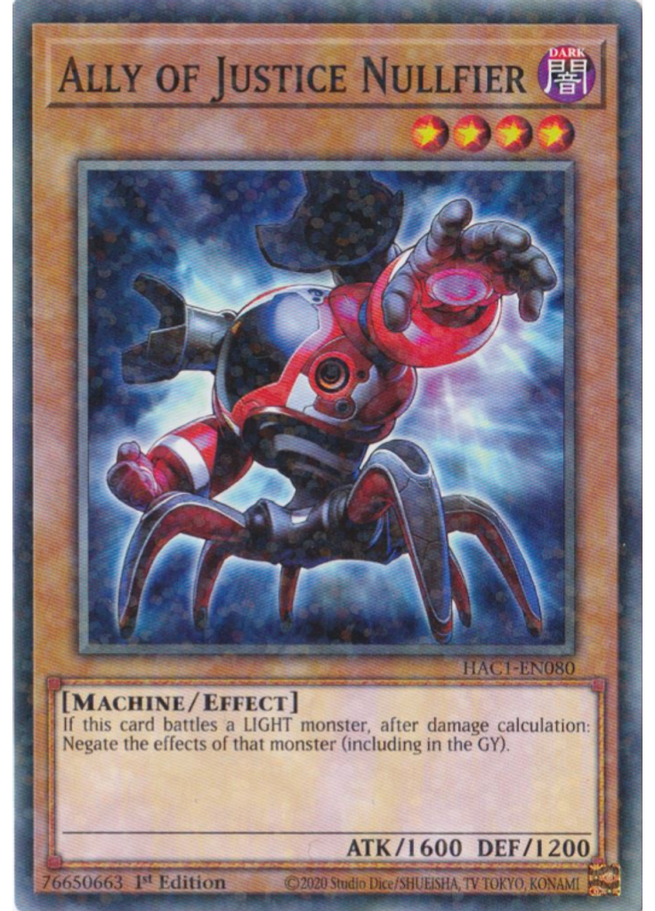 Ally of Justice Nullfier (Duel Terminal Normal Parallel Rare 1st Edition)