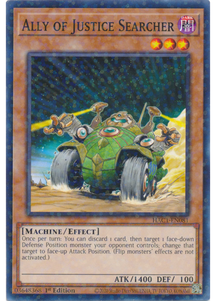 Ally of Justice Searcher (Duel Terminal Normal Parallel Rare 1st Edition)