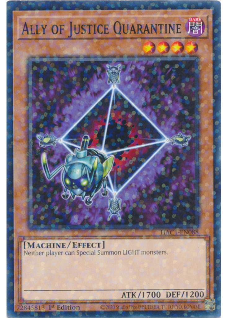 Ally of Justice Quarantine (Duel Terminal Normal Parallel Rare 1st Edition)