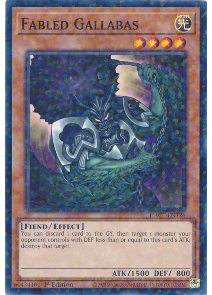 Fabled Gallabas (Duel Terminal Normal Parallel Rare 1st Edition)