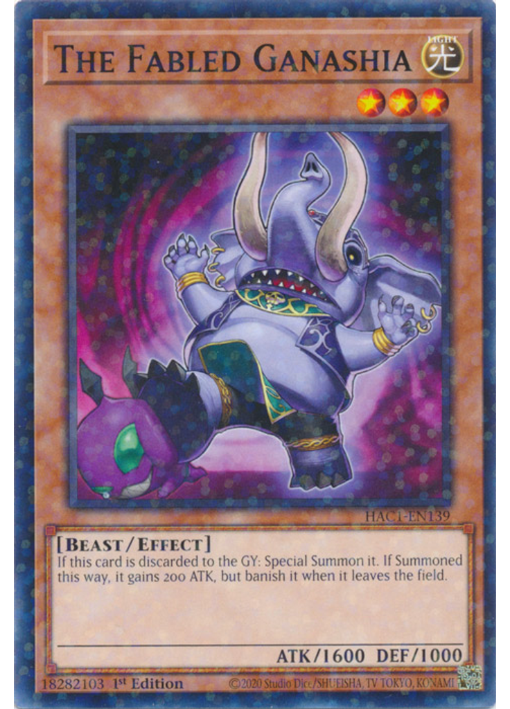 The Fabled Ganashia (Duel Terminal Normal Parallel Rare 1st Edition)