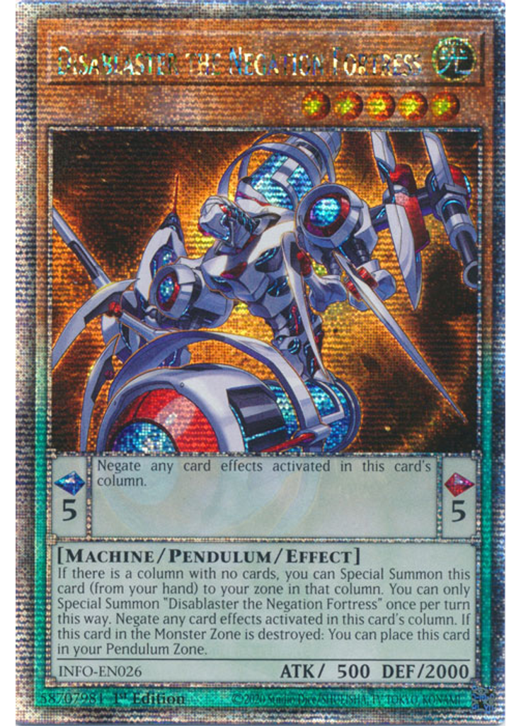 Disablaster the Negation Fortress (Quarter Century Secret Rare 1st Edition)