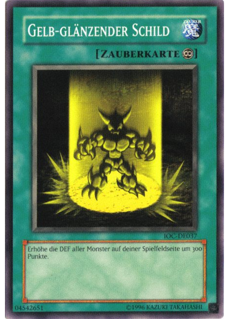 Gelb-glänzender Schild