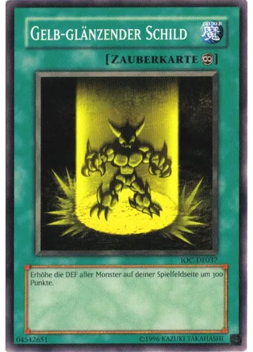 Gelb-glänzender Schild