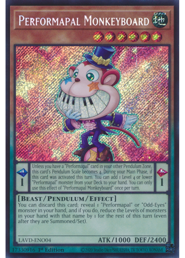 Performapal Monkeyboard (Secret Rare 1st Edition)