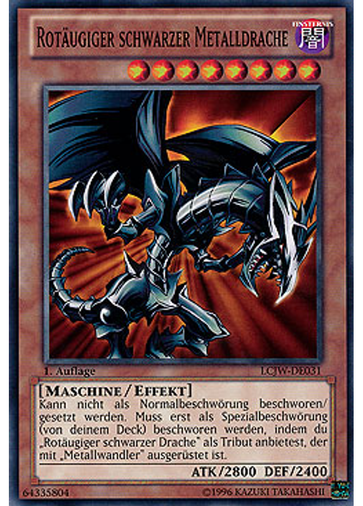 Rotäugiger schwarzer Metalldrache