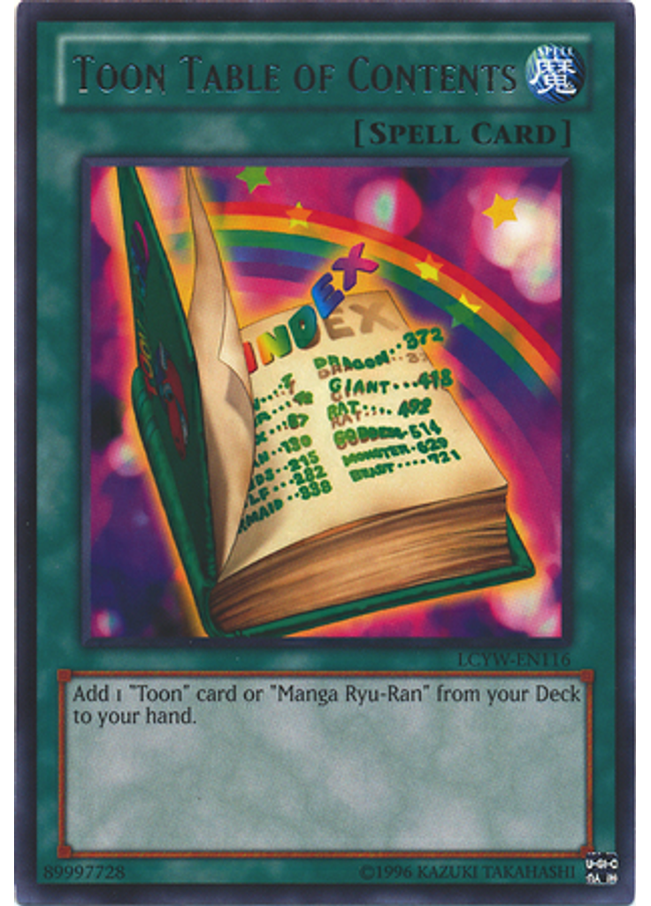 Toon Table of Contents (Rare Unlimited)