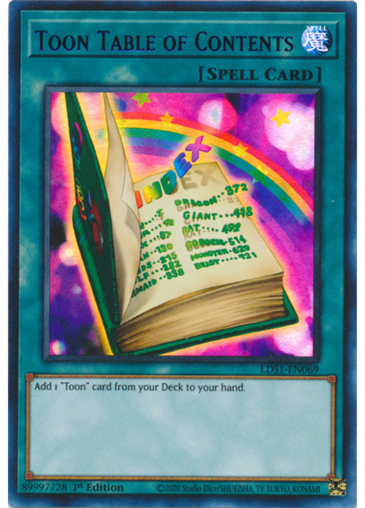 Toon Table of Contents (Ultra Rare 1st Edition Blue)