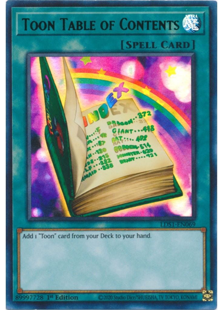 Toon Table of Contents (Ultra Rare 1st Edition Green)