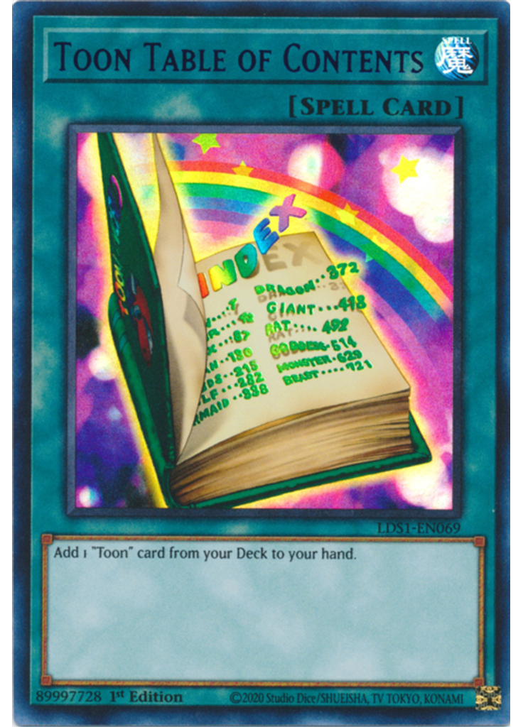 Toon Table of Contents (Ultra Rare 1st Edition Purple)