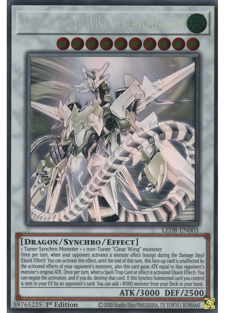 Crystal Clear Wing Synchro Dragon (Ghost Rare 1st Edition)
