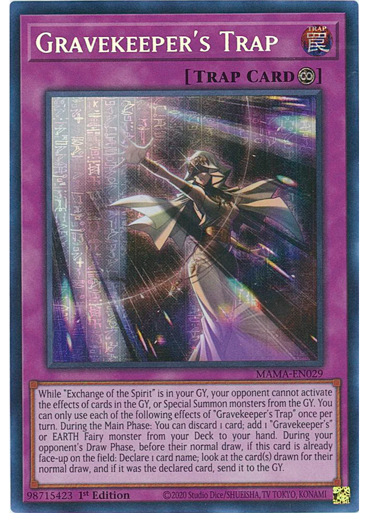 Gravekeeper's Trap (Ultra Rare Pharaohs Rare 1st Edition)