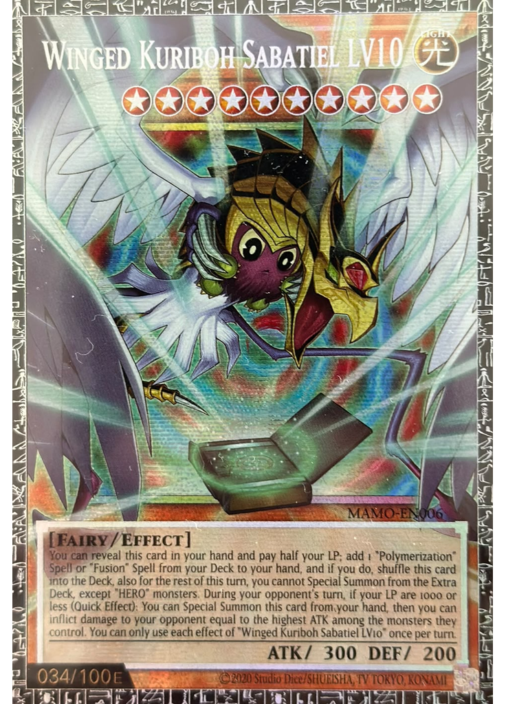 Winged Kuriboh Sabatiel LV10 (Grand Master Rare 1st Edition)