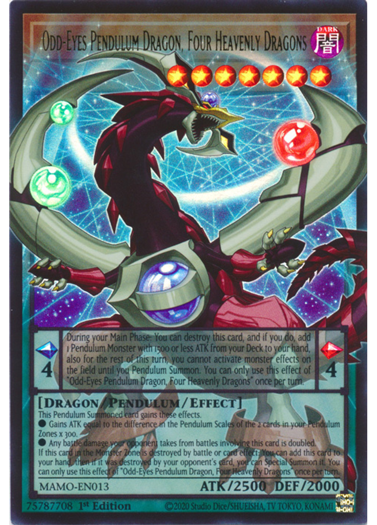 Odd-Eyes Pendulum Dragon, Four Heavenly Dragons (Ultra Rare 1st Edition Ea)