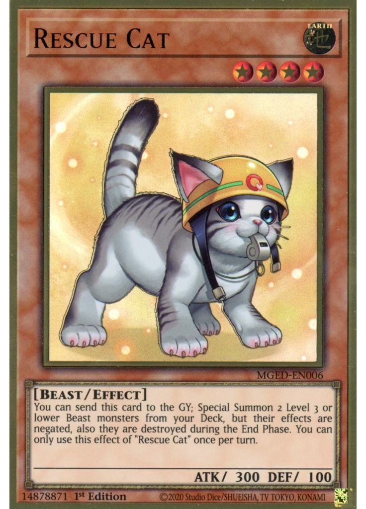 Rescue Cat (Premium Gold Rare 1st Edition Alternate Art)