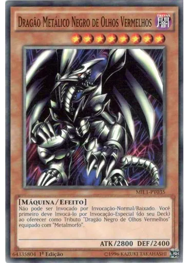 Dragão Metálico Negro de Olhos Vermelhos