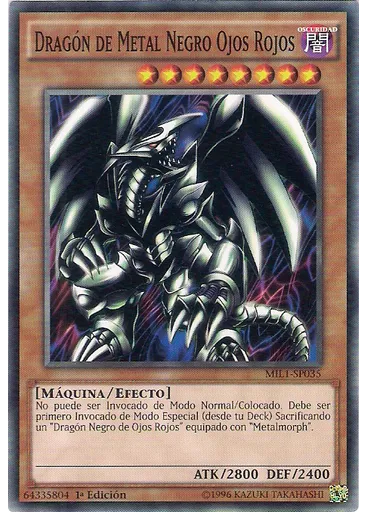 Dragón de Metal Negro Ojos Rojos