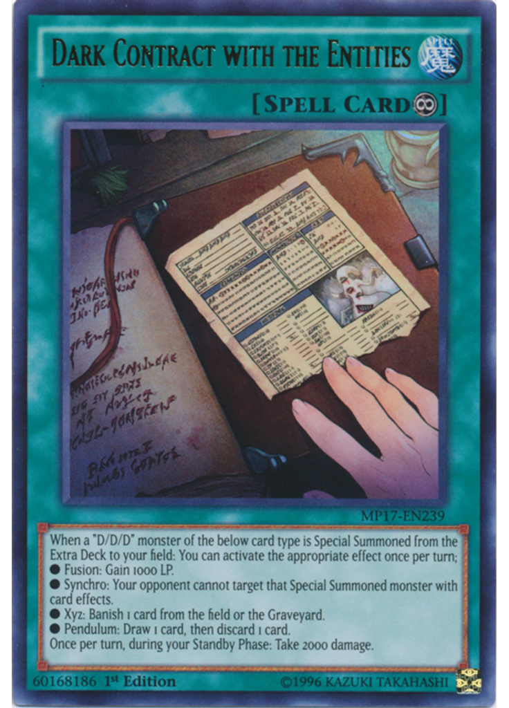Dark Contract with the Entities
