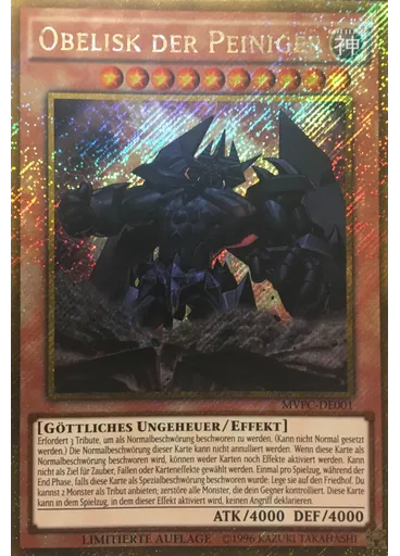 Obelisk der Peiniger (Gold Secret Rare Limited) — Yu-Gi-Oh! The Dark Side of Dimensions Blu-ray & DVD promotional card