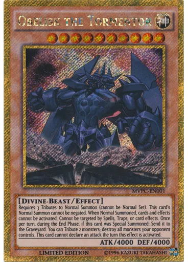 Obelisk the Tormentor (Gold Secret Rare Limited) — Yu-Gi-Oh! The Dark Side of Dimensions Promotional Cards