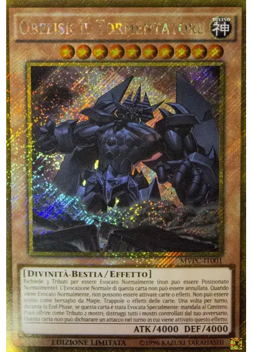 Obelisk il Tormentatore (Gold Secret Rare Limited) — Yu-Gi-Oh! The Dark Side of Dimensions Blu-ray & DVD promotional card
