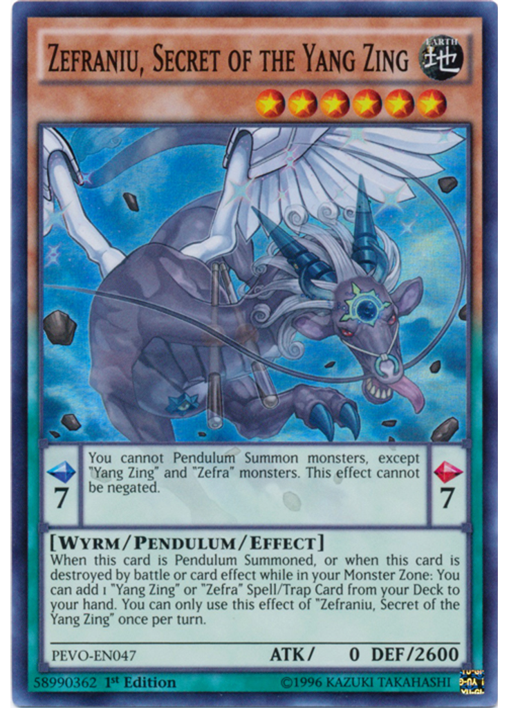 Zefraniu, Secret of the Yang Zing