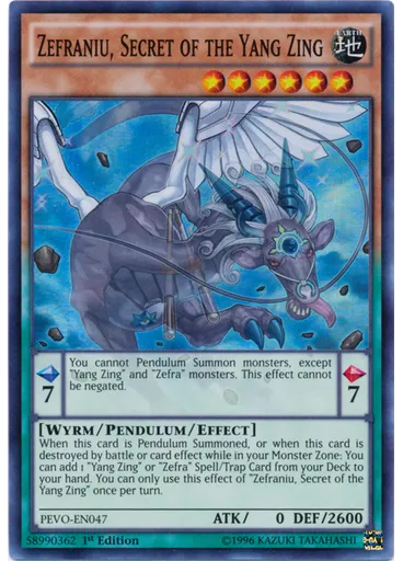 Zefraniu, Secret of the Yang Zing