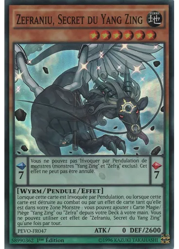 Zefraniu, Secret du Yang Zing
