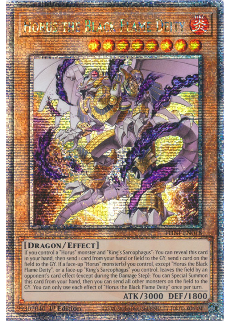 Horus the Black Flame Deity (Quarter Century Secret Rare 1st Edition)