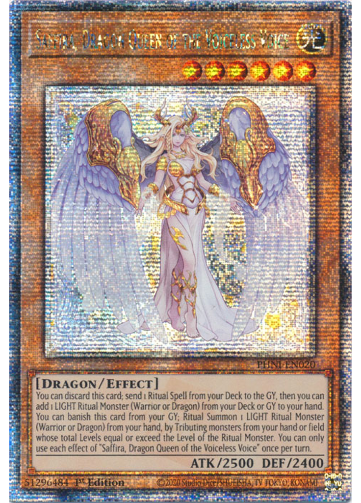 Saffira, Dragon Queen of the Voiceless Voice (Quarter Century Secret Rare 1st Edition)