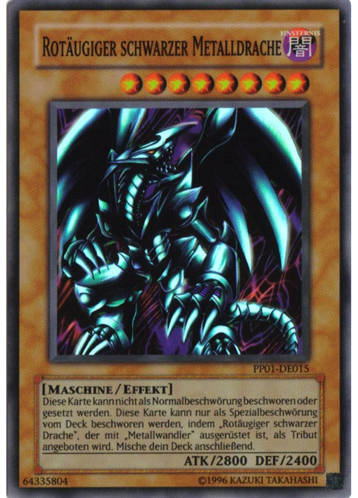 Rotäugiger schwarzer Metalldrache