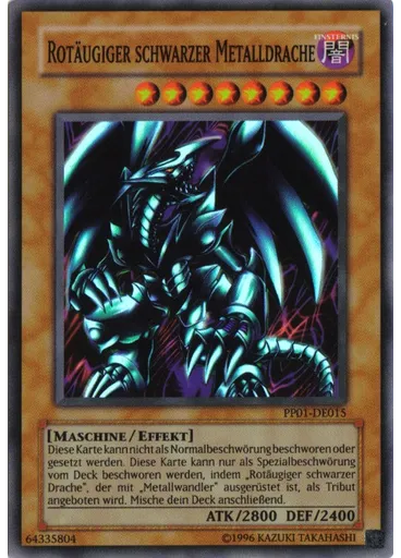 Rotäugiger schwarzer Metalldrache