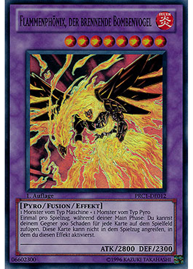 Flammenphönix, der brennende Bombenvogel