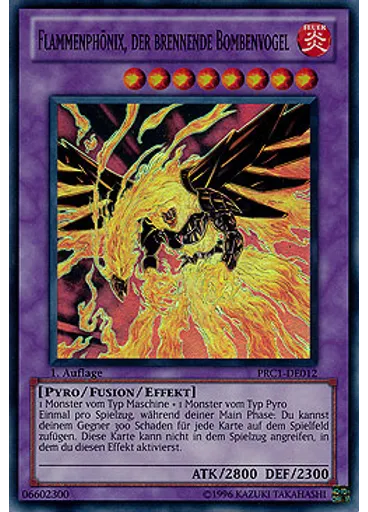 Flammenphönix, der brennende Bombenvogel