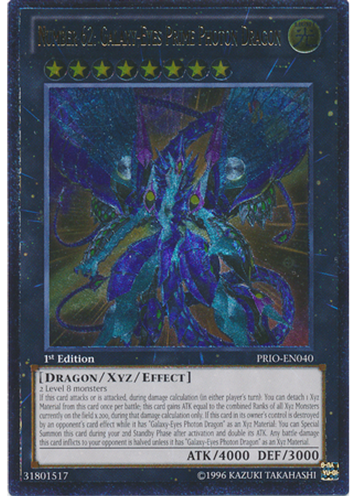 Number 62: Galaxy-Eyes Prime Photon Dragon (Ultimate Rare 1st Edition)