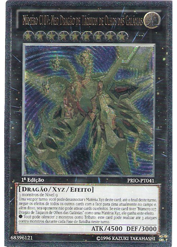 Número C107: Neo Dragão de Táquion de Olhos das Galáxias (Ultimate Rare 1st Edition)