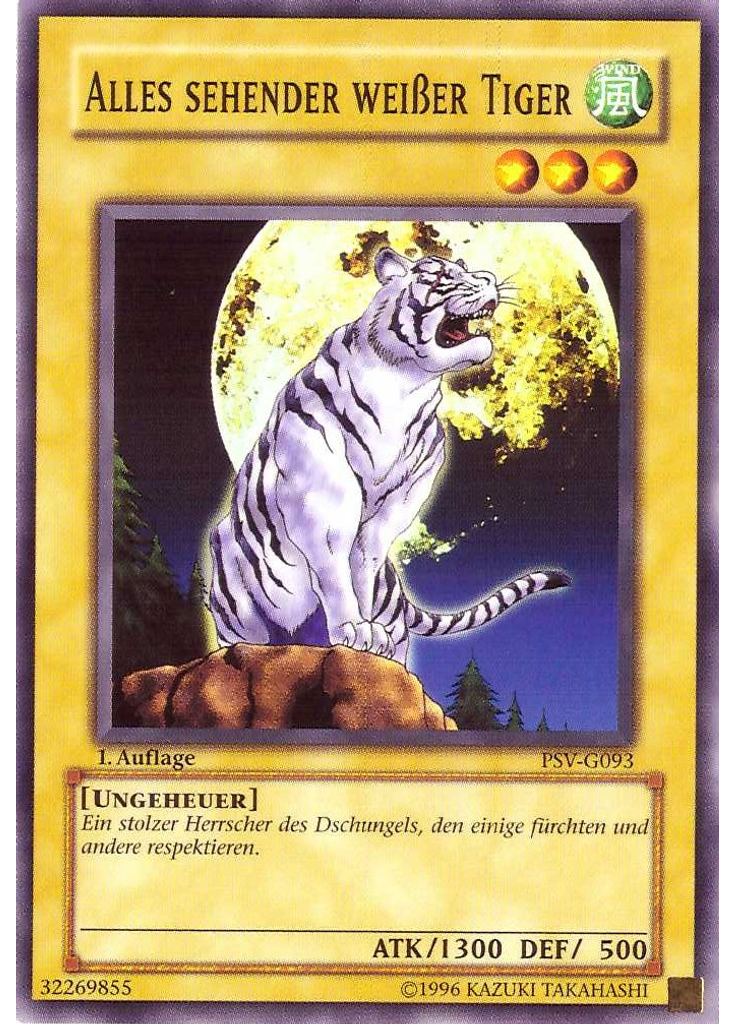 Alles sehender weißer Tiger