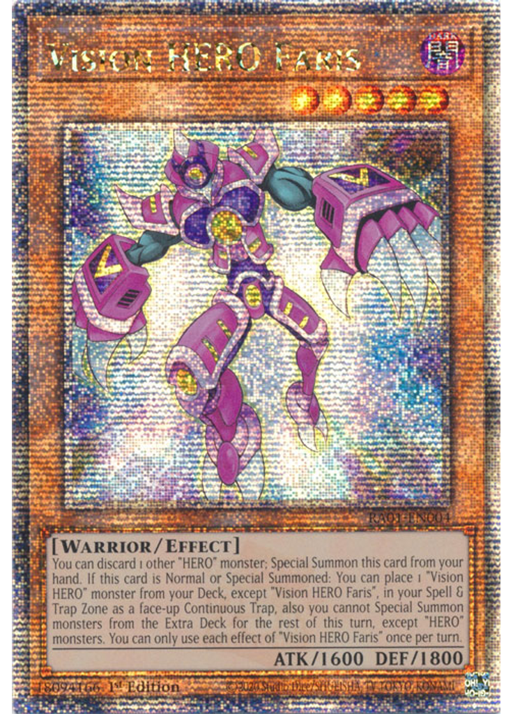 Vision HERO Faris (Quarter Century Secret Rare 1st Edition)