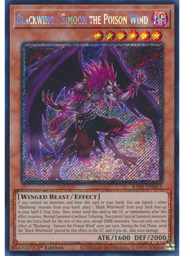 Blackwing - Simoon the Poison Wind (Platinum Secret Rare 1st Edition)