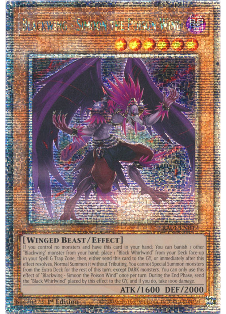 Blackwing - Simoon the Poison Wind (Quarter Century Secret Rare 1st Edition)